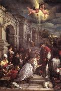 BASSANO, Jacopo St Valentine Baptizing St Lucilla  fgh oil painting on canvas